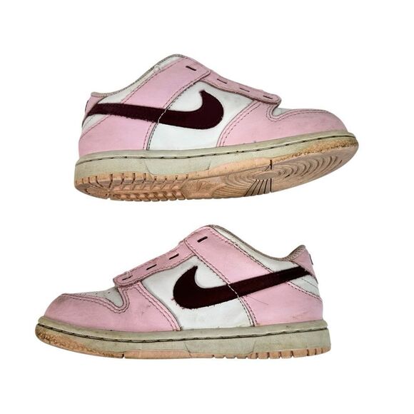 Nike Dunk Low Toddler 9C Pink Foam Red White Sneaker Shoes - Picture 4 of 7